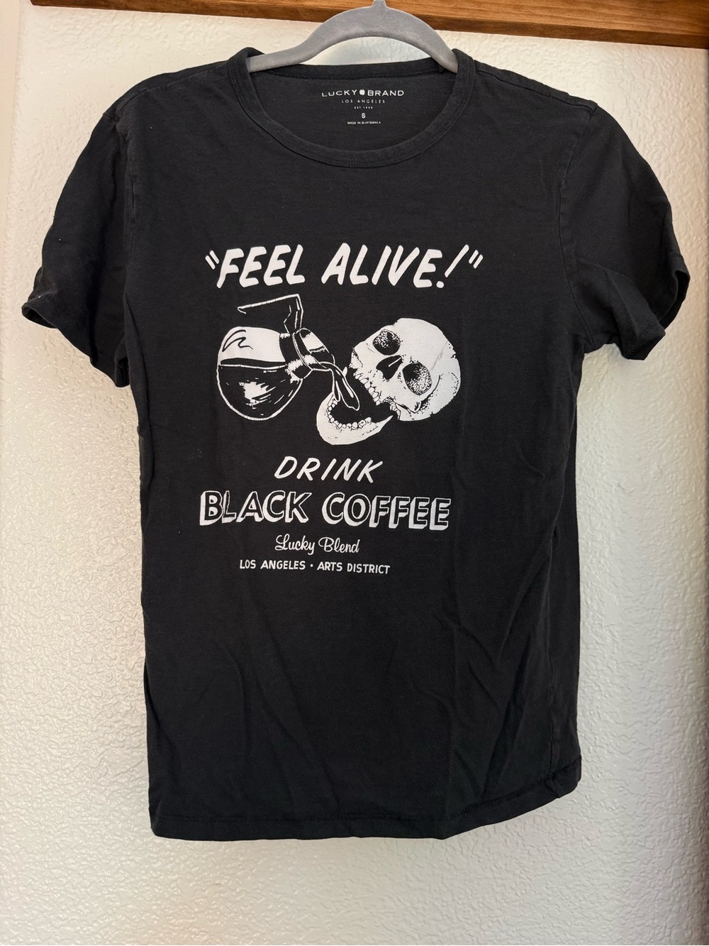Lucky Brand Black 'Feel Alive' Graphic Tee